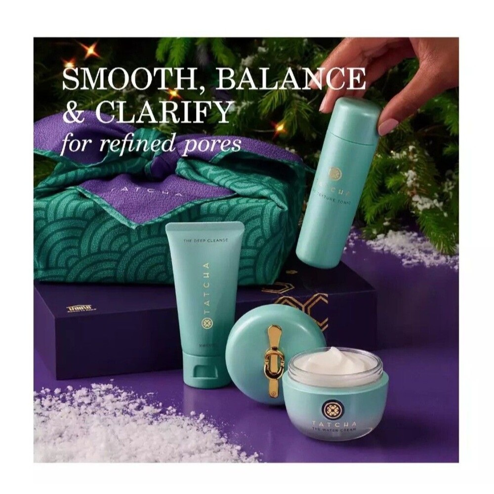 Tatcha Clarifying Essentials Deep Cleanse Wayer Cream Texture Tonic Set New